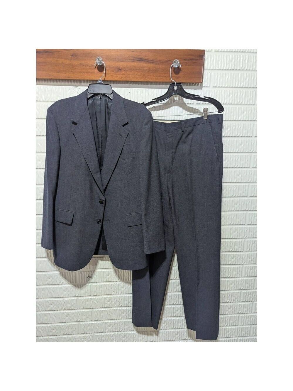 Evan Picone Vintage Men's Blue Flat Front Pant & Jacket Suit Set Size 42R